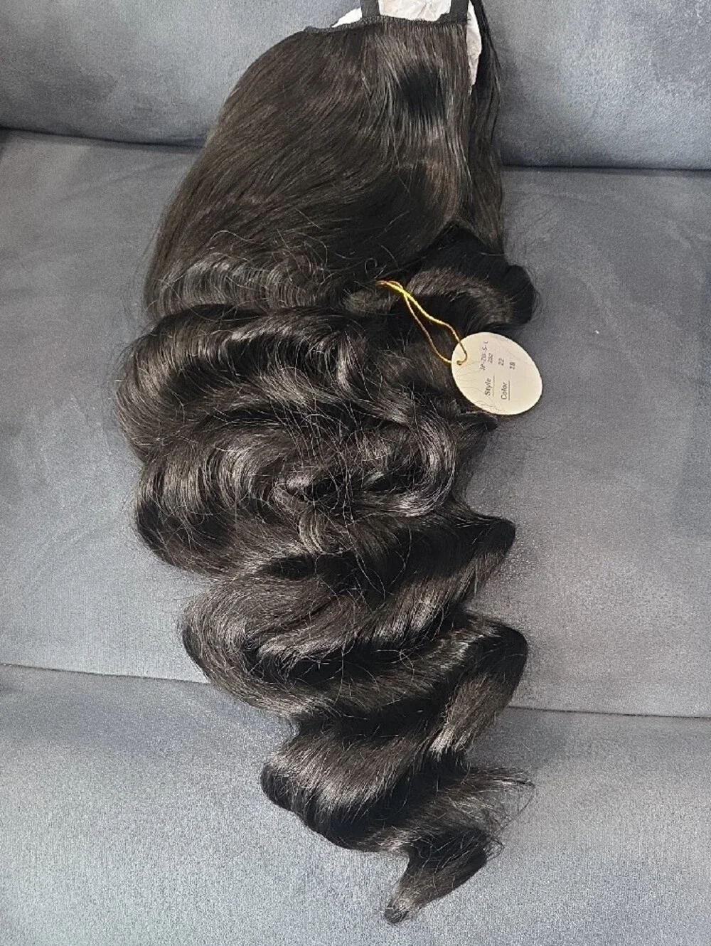 V Part Wig Body Wave Synthetic Half Wig 22 Inch Black